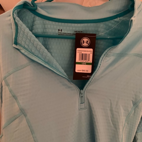 Under Armour Tops Blue Fitted Under Armor Quarter Zip Pullover
